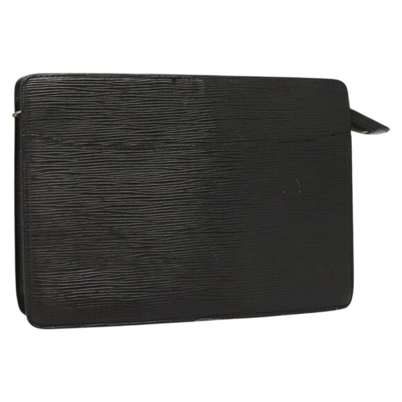 LOUIS VUITTON Epi Pochette Homme Clutch Bag Black Noir M52522 LV Auth 118831 - Picture 1 of 14